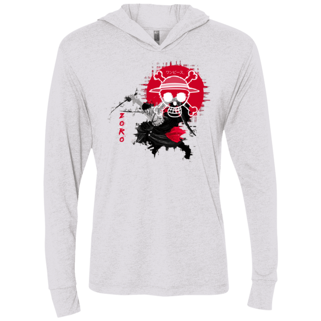 T-Shirts Heather White / X-Small Zoro Triblend Long Sleeve Hoodie Tee