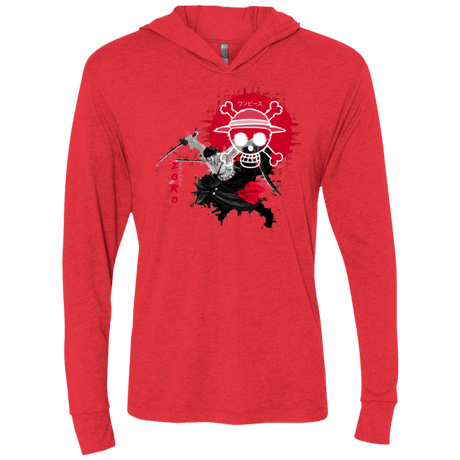 T-Shirts Vintage Red / X-Small Zoro Triblend Long Sleeve Hoodie Tee