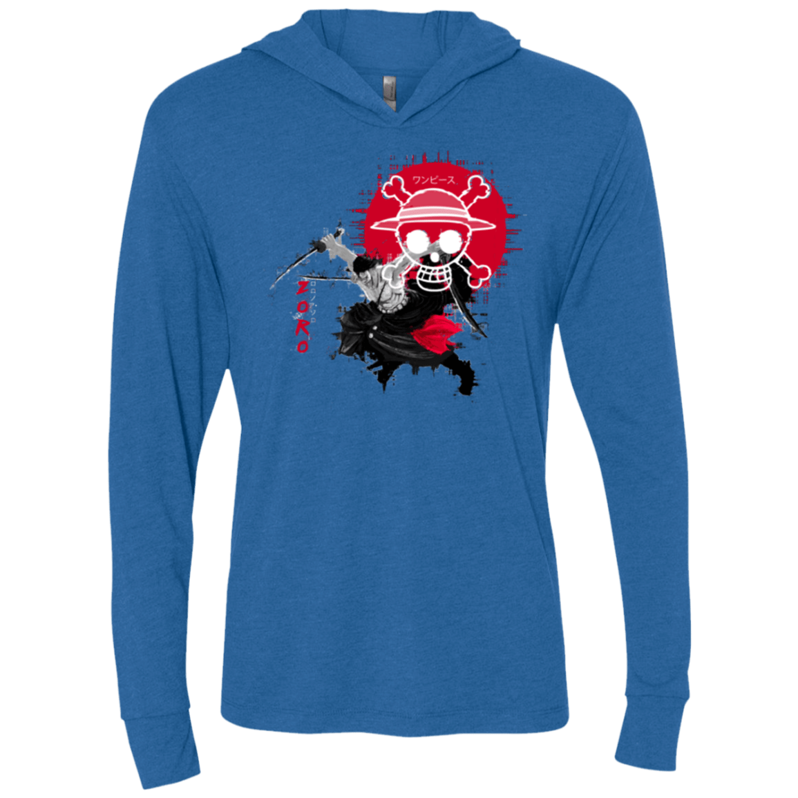 T-Shirts Vintage Royal / X-Small Zoro Triblend Long Sleeve Hoodie Tee
