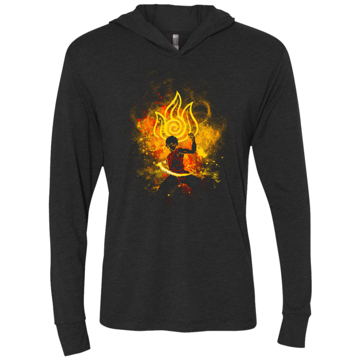 T-Shirts Vintage Black / X-Small Zuko Art Triblend Long Sleeve Hoodie Tee