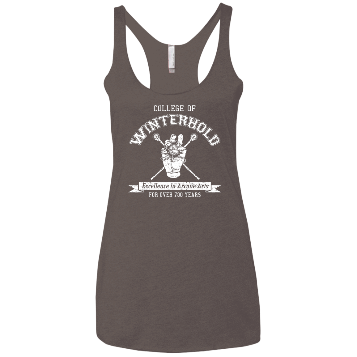 Womens_Triblend Racerback Macchiato / X-Small College of Winterhold Women's Triblend Racerback Tank