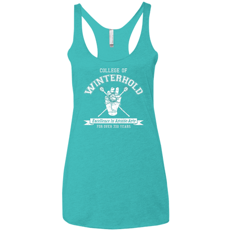 Womens_Triblend Racerback Tahiti Blue / X-Small College of Winterhold Women's Triblend Racerback Tank