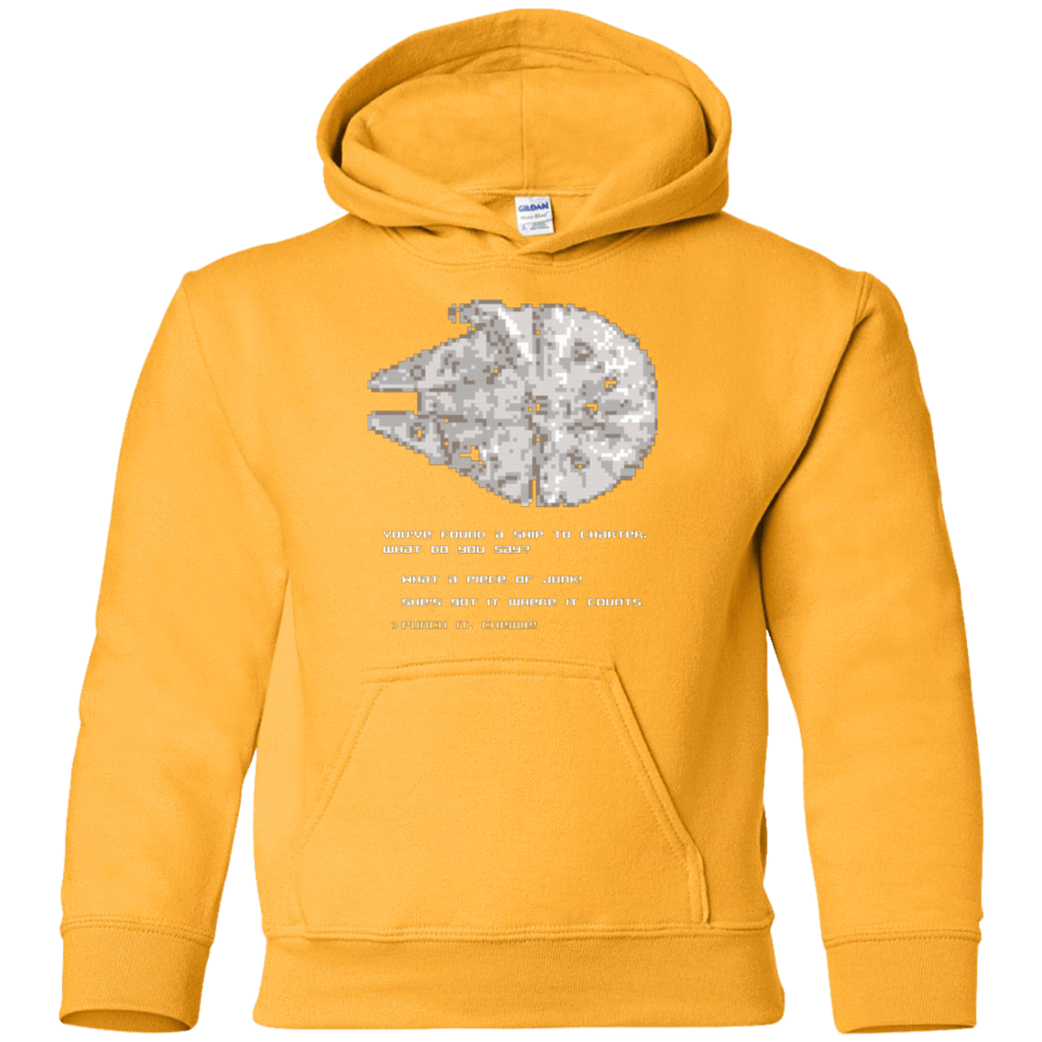 Youth_Hoodie Gold / YS 8-Bit Charter Youth Hoodie