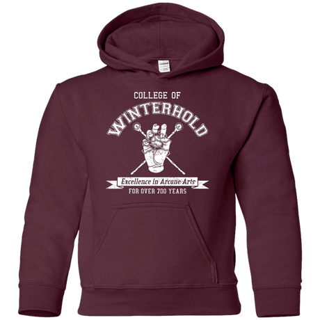 Youth_Hoodie Maroon / YS College of Winterhold Youth Hoodie
